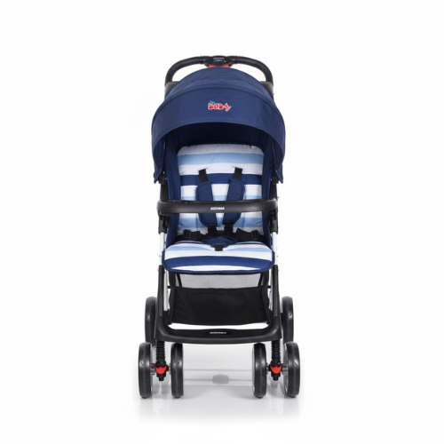 Poussette Bébé Pliante Confortable – Bleu Marine